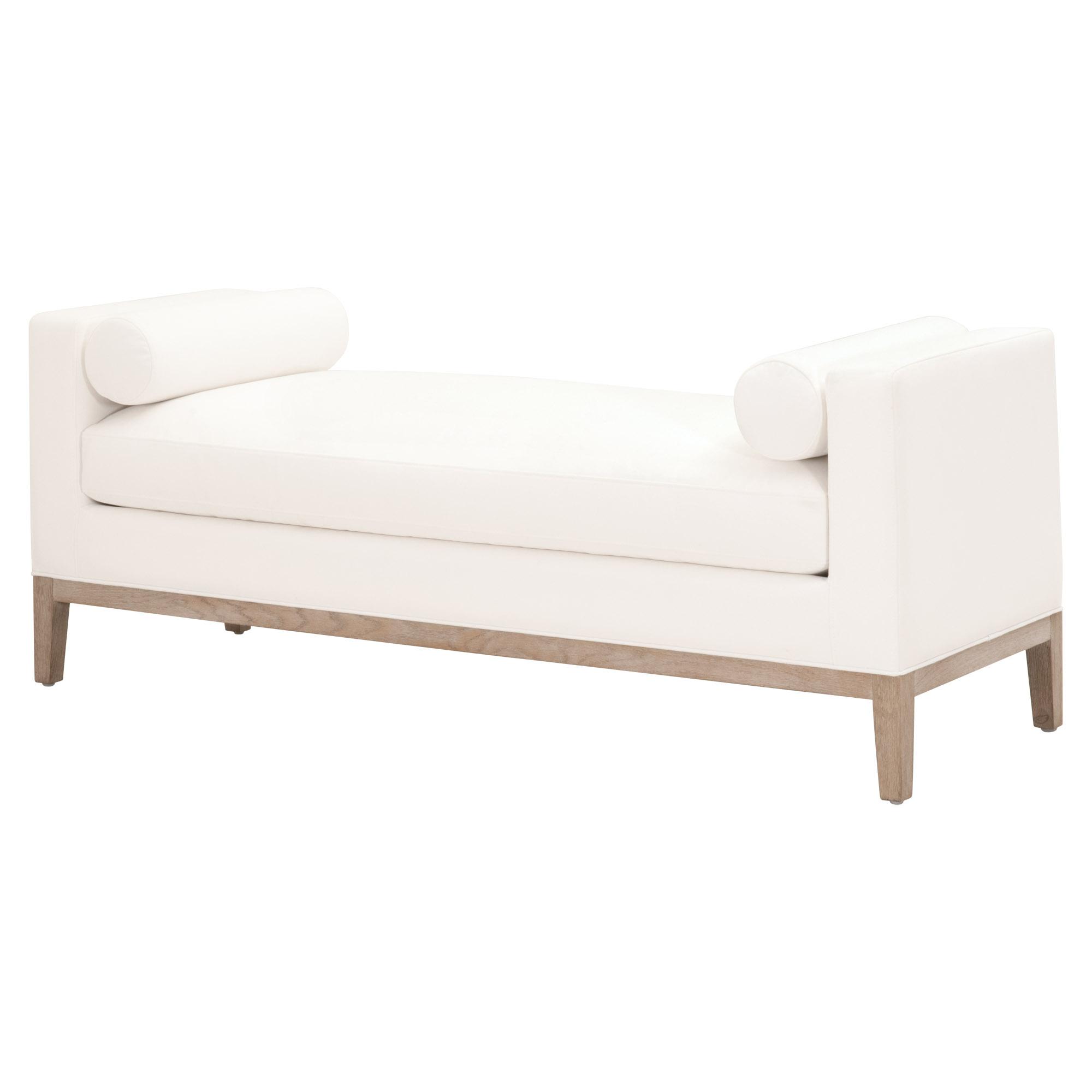 Upholstered bench with on sale arms